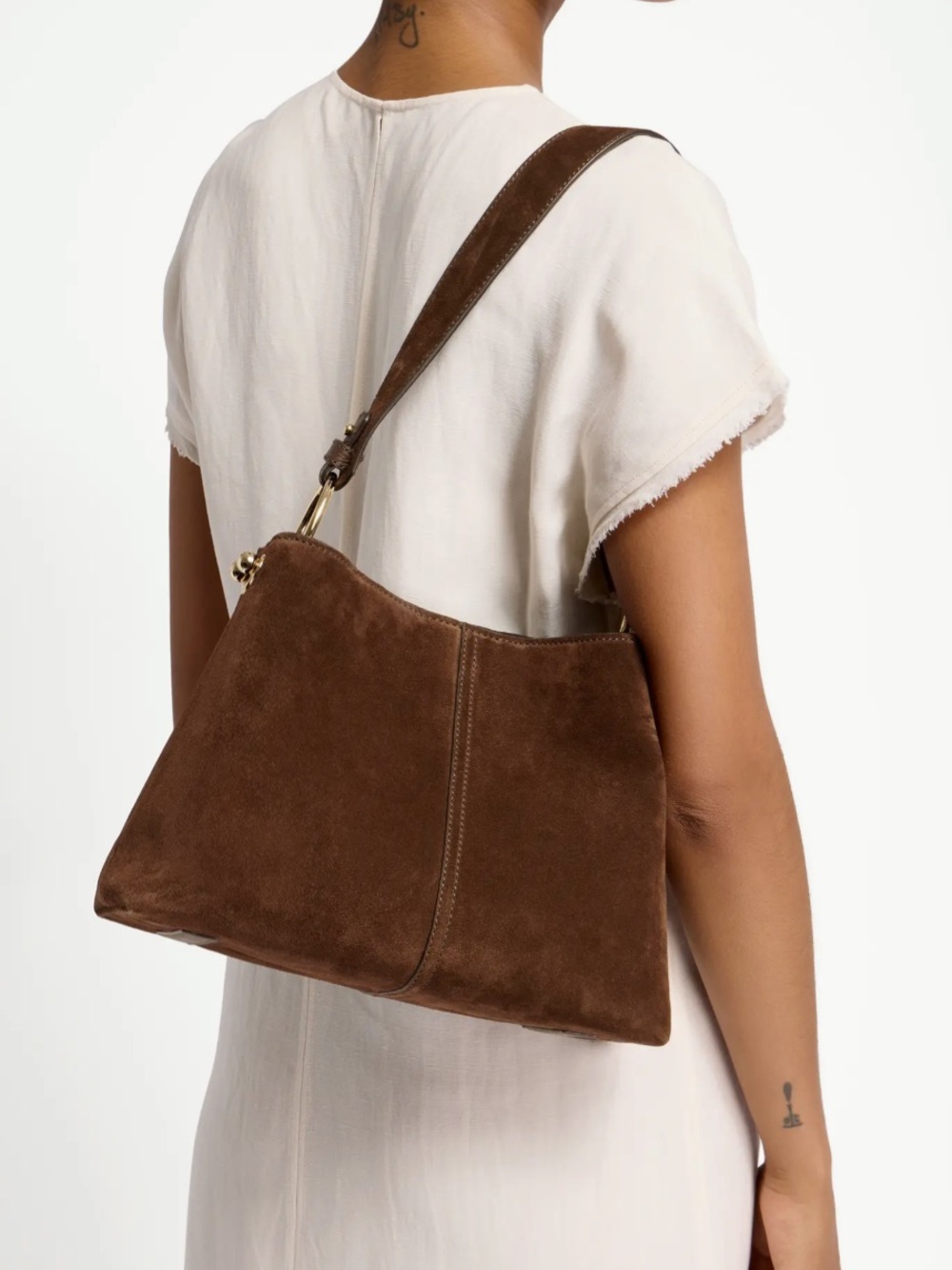 Strathberry The Lana Hobo Bag In Chocolate Brown Suede
